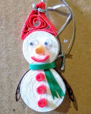 Snowman Ornament - Paper Quilling with Deepa Krishnan