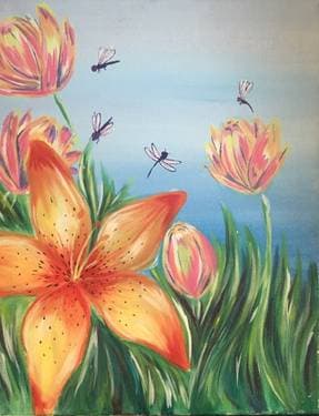 Dragonfly City - Paint and sip event at The Old Spaghetti Factory - Roseville in Roseville, CA - PaintNite.com