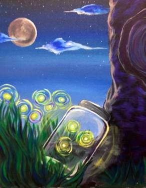 Magic Summer Skies & Fireflies - Paint and sip event at O'Gannigans Irish Pub in Prince Frederick, MD - PaintNite.com