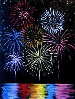 Fireworks - Paint and sip event at Hotel MdR in Marina Del Rey, CA - PaintNite.com