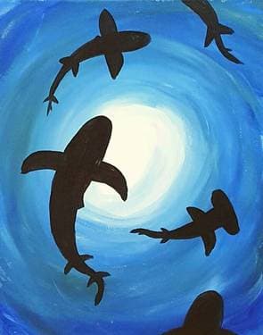 August Sharks - Paint and sip event at Whiteys Fish Camp in Fleming Island, FL - PaintNite.com