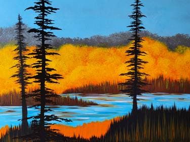 Glowing Autumn by the River - Paint and sip event at Mossop's Social House in Toronto , ON - PaintNite.com