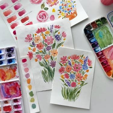 Watercolor Spring Florals - Paint and sip event at Boston Pizza_Main St W in Hamilton, ON - PaintNite.com
