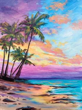 Sunset Beach Palms - Paint Nite event in Edmonton, AB