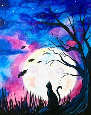 Creatures in the Night - Paint Nite event in Vancouver, BC