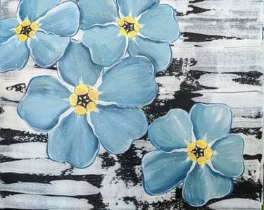 Blue Forget Me Nots - Paint and sip event at Best Western Premier at Fisher's Landing in VANCOUVER, WA - PaintNite.com