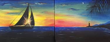 Sails in the Sunset Partner Painting - Paint and sip event at P.F.Changs Peoria in Peoria, AZ - PaintNite.com