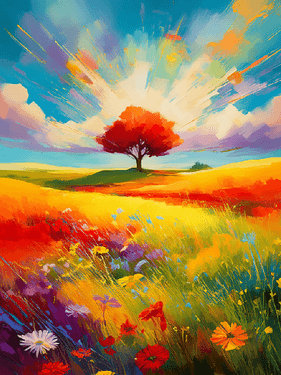 Rainbow Summer Sky and Wildflowers with Melody Gillespie