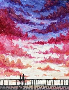 Couple of Star Gazers - Paint Nite event in Davenport, IA