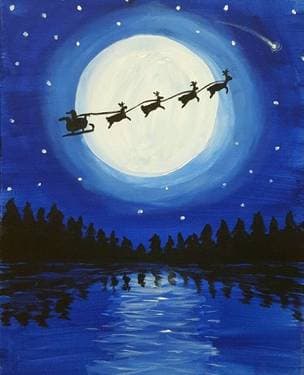 Christmas Moonlight - Paint and sip event at Mr Mike's Steak House Regina South in Regina, SK - PaintNite.com