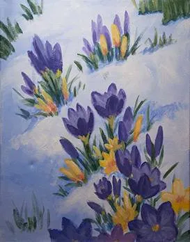 Crocuses at Kulturas Latín Kitchen & Cantina — Painting