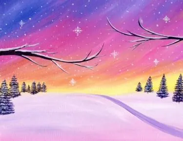 Paint Nite: Evening Snowfall — Painting
