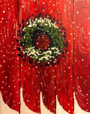 Winter Wreath - Paint and sip event at Waterline Restaurant at Boston Marriott Long Wharf in Boston, MA - PaintNite.com