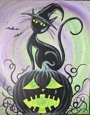 "Psychedelic Magic Cat" — Painting