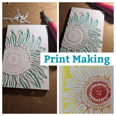 Print Making—Sunflower - Paint and sip event at Finn's Irish Pub (Parktown Hotel) in Saskatoon, SK - PaintNite.com