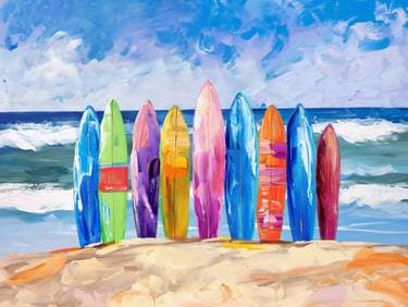 Surfers Wave Paradise - Paint and sip event at Mt. Baldy Brewing in Upland, CA - PaintNite.com