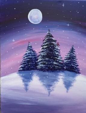 A Winter's Night - Paint and sip event at FUNDRAISER Acadia Students' Union in Wolfville, NS - PaintNite.com