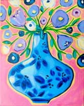 Abstract Flowers Blue Vase thumbnail
