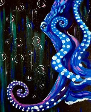 Mystic Octopus - Paint and sip event at Two Twisted Posts Winery in Purcellville, VA - PaintNite.com