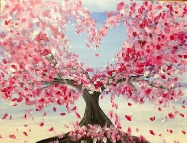 Cherry Blossom Love at Society Kitchen — Painting