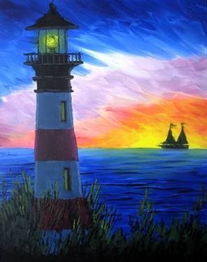 Rainbow Light House - Paint and sip event at Novotel Toronto Centre in Toronto, ON - PaintNite.com