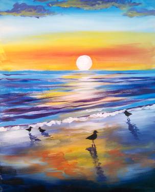 Sunrise Birds — Painting