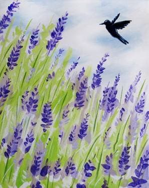 Humming Around the Lavenders - Paint and sip event at Nikko Sushi and Ramen in KAYSVILLE, UT - PaintNite.com