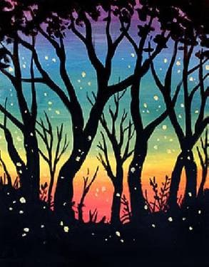 Rainbow Twilight - Paint and sip event at Thane's Table in Arvada, CO - PaintNite.com