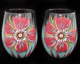 Bright Poppy Stemless Glasses thumbnail