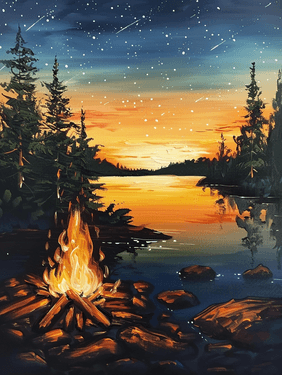 Cozy Sunset Campfire