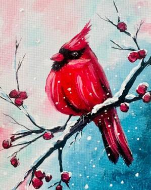 Chubby Cardinal — Painting