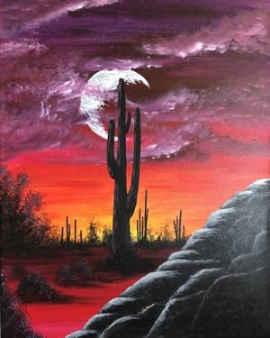 On A Dark Desert Highway — Painting