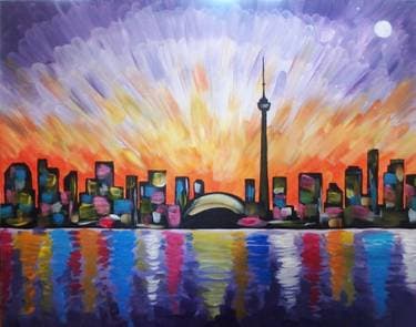 Vibrant Toronto Skyline - Paint and sip event at Mossop's Social House in Toronto , ON - PaintNite.com