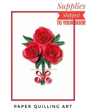 Paper Quilling - Rose Bouquet — Painting