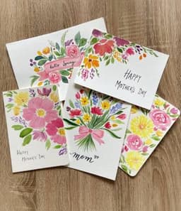 Watercolor Floral Greeting Cards thumbnail