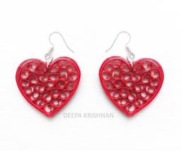 Heart Earrings - Paper Quilling thumbnail