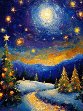 Holiday Glow Landscape - Paint Nite event in Milton, DE