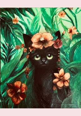 It’s a Frida Kahlo World, Kitty Cat ll - Paint Nite event in Los Angeles , CA