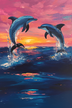 Dolphins at Sunset thumbnail