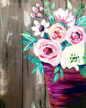 Rustic Flower Pot - Paint and sip event at Coral Tree Cafe Encino in Encino, CA - PaintNite.com