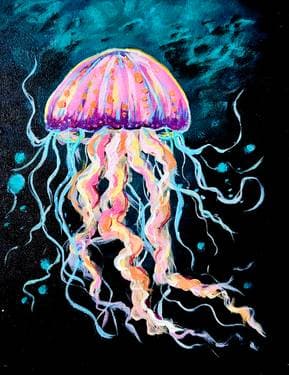Bright Jellyfish - Paint and sip event at Dreamland Diner in Winnipeg, MB - PaintNite.com