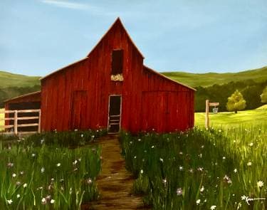 Path to the Old Red Barn - Paint and sip event at Perch and Plow in SANTA ROSA, CA - PaintNite.com