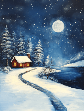 Silent Night, Starry Sight Winter Cabin Escape - Paint and sip event at Kelseys Original Roadhouse in Richmond Hill, ON - PaintNite.com