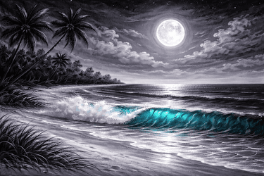 Moonlight Beach, Blue Wave - Paint and sip event at Mountain Mike's Pizza in Napa, CA - PaintNite.com
