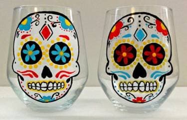Custom Calavera "Sugar Skull" - Paint Nite event in West Jordan, UT