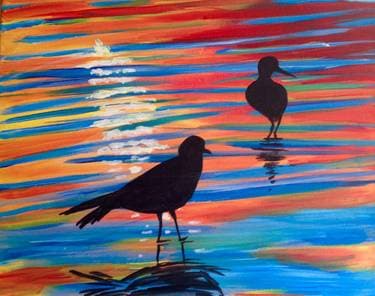Sunset in Oceanside - Paint and sip event at Mountain Mike's Pizza in sa, CA - PaintNite.com