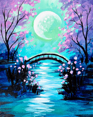 Thursday Lavender Moon Bridge — Painting