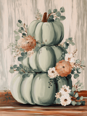 Sage Green Heirloom Pumpkin Stack
