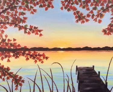 Autumn Dock - Paint Nite event in Airdrie, AB