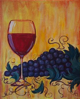 Wine & Grapes in the Rose Room at Murphy's Irish Pub — Painting
